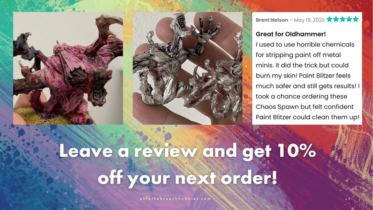 UTBHobbies's tweet photo. Did you know? You can get 10% off your next order if you leave a review and some photos on our site! βοΈπΈ #paintblitzer https://t.co/OvLRNXPd2V https://t.co/8HMcl22ZXZ