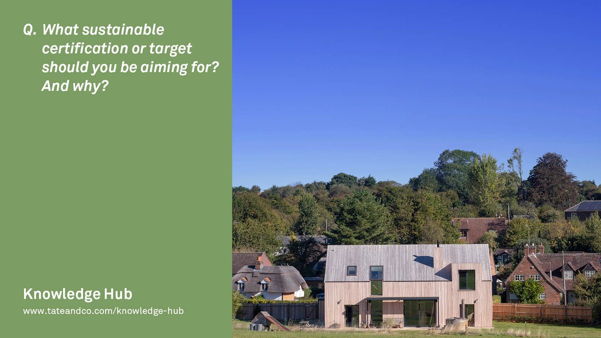 Next in our series of Knowledge Hub featured questions: What sustainable certification or target should you be aiming for?
tateandco.com/answers/what-s… 

#sustainablecertification #sustainablearchitecture #NetZeroCarbon