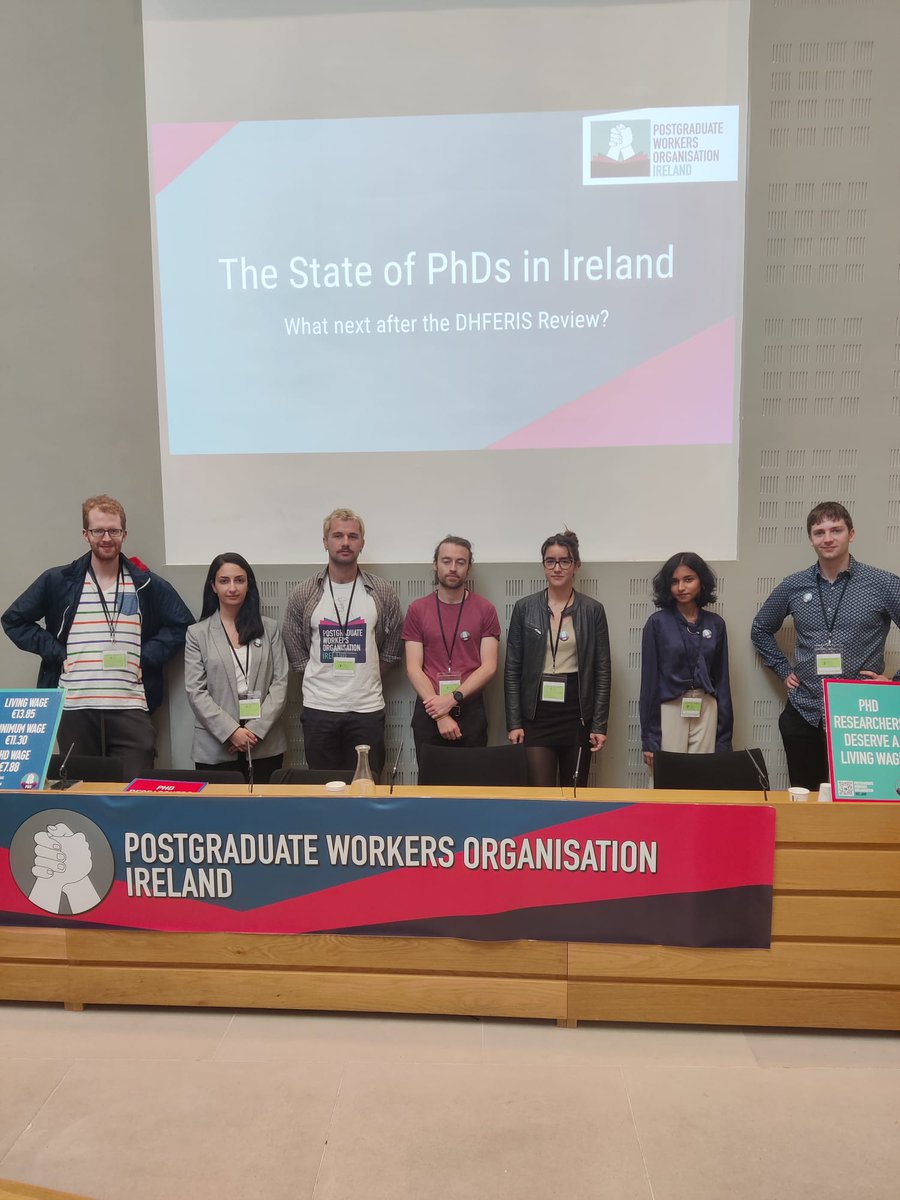 The @PWO_Ireland exec gave a briefing today in Leinster House about the current state of affairs for Irish PhDs and the significant shortcomings of the National Review of PhD conditions.