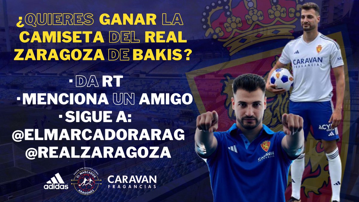 📣¡SORTEAZO!

¿Quieres ganar la camiseta del <a href="/RealZaragoza/">Real Zaragoza</a> de Sinan Bakis?

👇👇👇

🔁 Da RT
✅ Sigue a <a href="/RealZaragoza/">Real Zaragoza</a> <a href="/ElMarcadorArag/">El Marcador Aragonés</a> 
👨‍👧‍👧Menciona a tantos amigos como quieras, cuantos mas, mas opciones.

¡GANADOR 24 JULIO!

🍀¡Suerte a todos!🍀

#ElMarcadorAragones