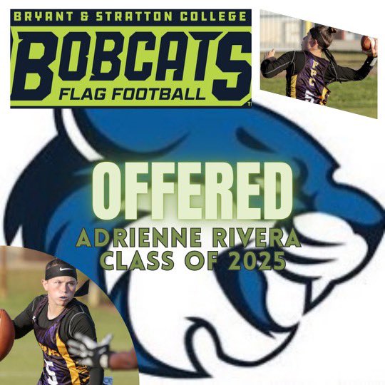 After an amazing conversation with Coach Cardarelle @BSCFlagFootball I am truly blessed and honored to have received my 1st offer. #gocats 💙💚 @cobraflag