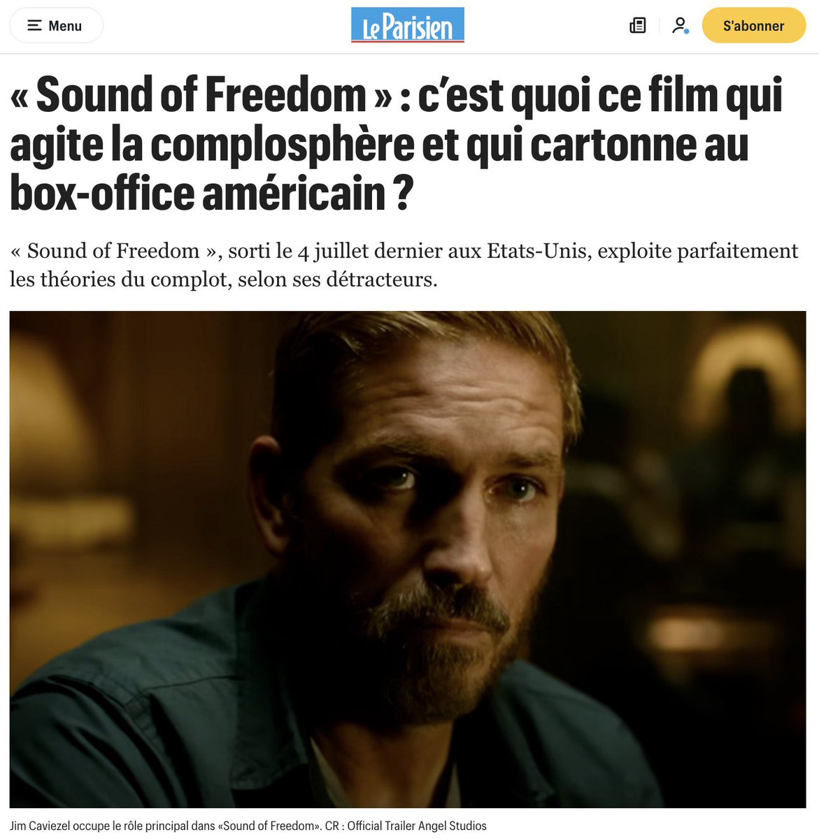f_philippot's tweet photo. C’est incroyable de vomir ainsi sur un film qui a l’immense mérite de parler des trafics d’enfants !
Le Parisien sombre !
Quel est le but : son interdiction en France ?!

Défendons #SoundOfFreedom !
⤵️ https://t.co/WJl9JWChRV