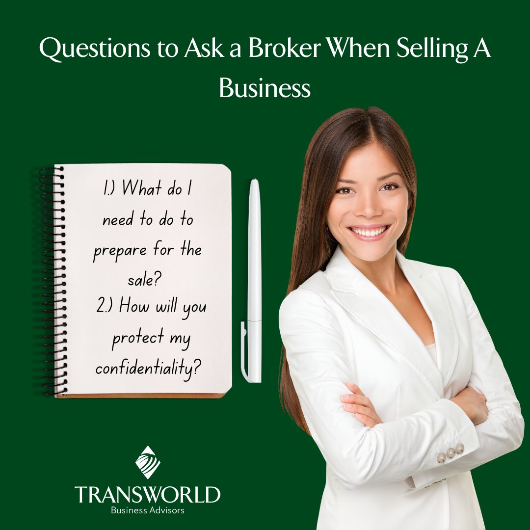 Asking the right questions to find the right #businessbroker for you!

Some other important questions to ask include:

- What is your success rate?
- What's your valuation process?
- How do you approach financing?

For more helpful... bit.ly/44cARXX

#sellingyourbusiness