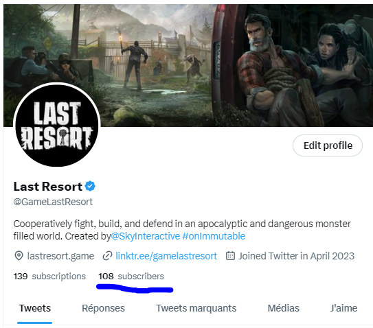 GameLastResort's tweet photo. We just hit 100 followers on Twitter!!🎉

Not bad for coming out of stealth just a week ago!!

#immutable #polygon #web3game https://t.co/QLtvlft9w0