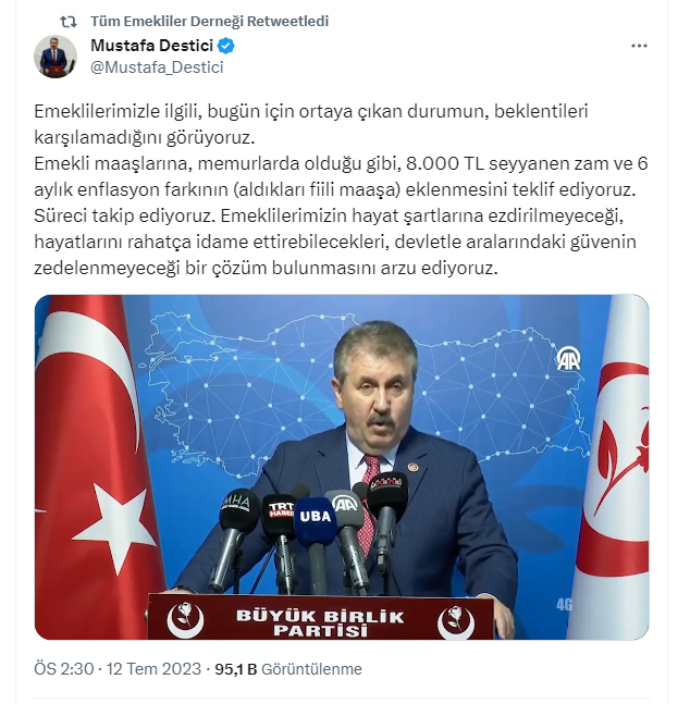 #TBMMdeEmekliZAManı

DESTİCİ: 8 BİN TL OLMALI...
Büyük Birlik Partisi