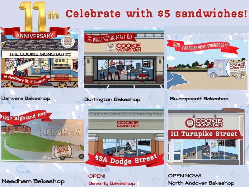 Hey Cookie! Get ready to satisfy your sweet tooth &amp; relive the nostalgia because Cookie Monstah is turning 11! Can you believe it? To mark this milestone, we're throwing it back to our Legendary $5 Monstah Sandwiches! That's right, today Wednesday July 12th ONLY, you can indulge