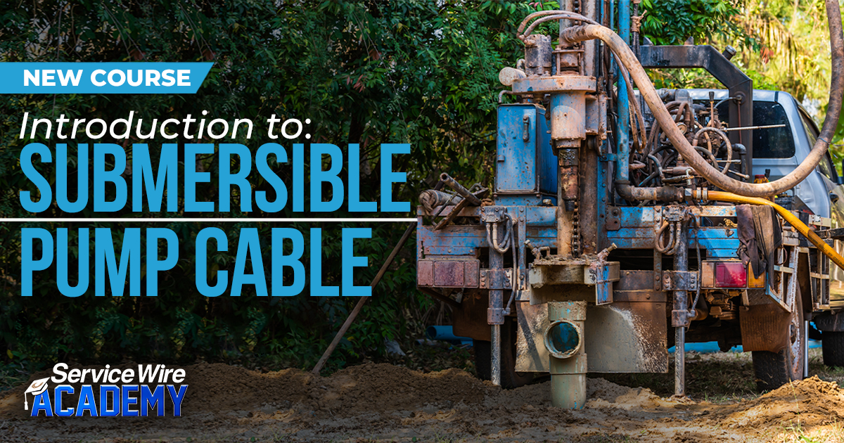We've launched a new course on Service Wire Academy! In this module, we will provide a general overview of submersible pump cable, industry terminology, and more. Enroll today! bit.ly/3iVCBm5
#wireandcable 
#submersiblepumpcable #servicewireacademy