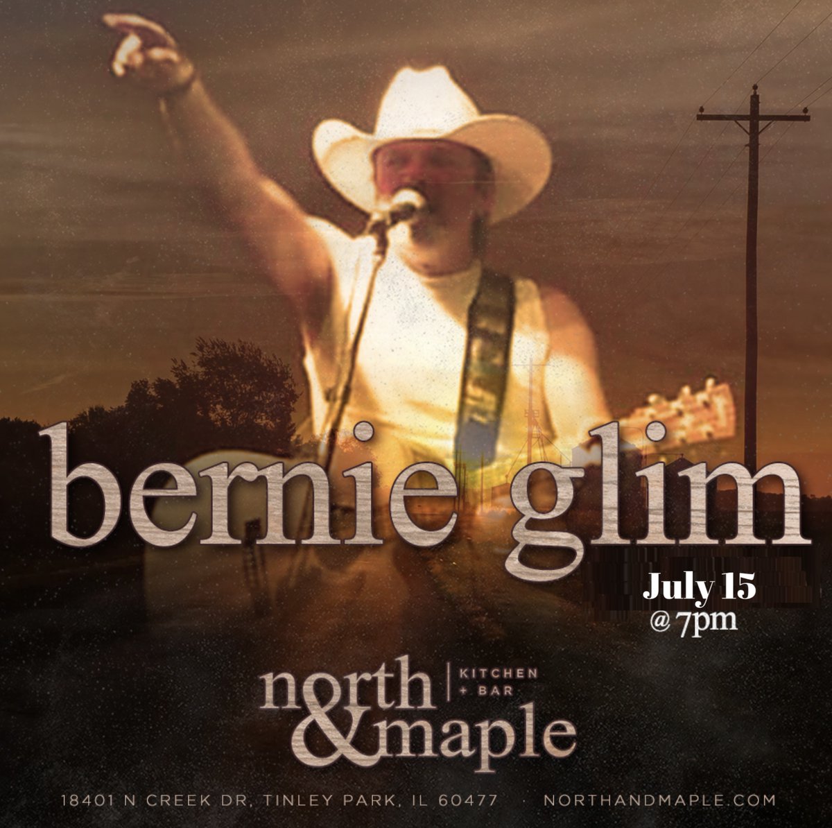 NorthAndMaple's tweet photo. Just 3 days away! Bernie Glim &amp; Friends - Saturday July 15! https://t.co/3dKCDZnOPG
