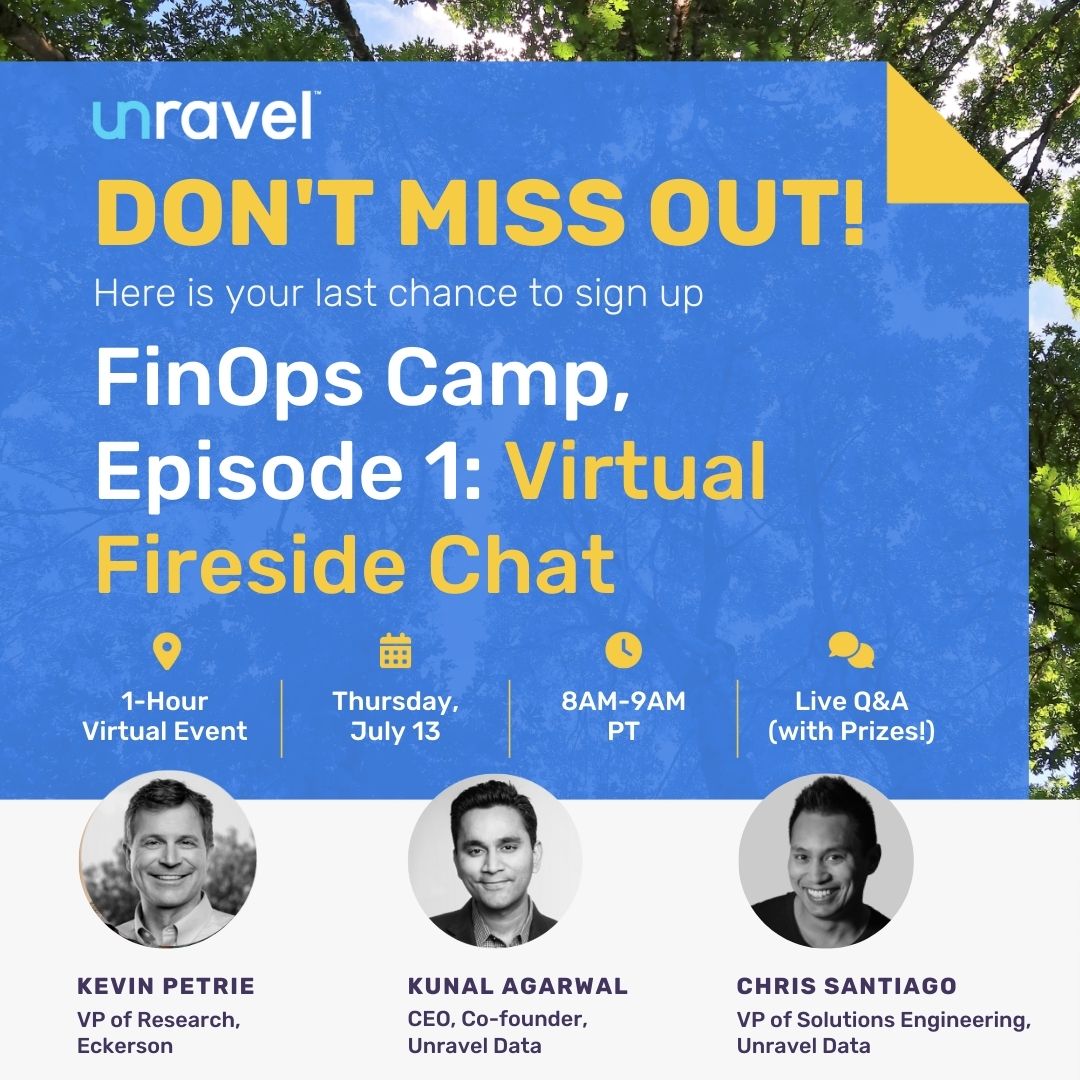 unraveldata's tweet image. Attend our first episode of the three-part #FinOps Camp and win prizes by participating in the round-table discussion with industry experts. Plan out your very own #DataFinOps Adventure today!

Register today  - unraveldata.net/3OPIuP1 

#FinOpsCamp #unraveldata #unravelevents