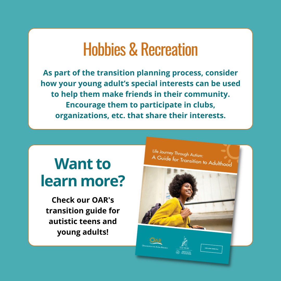 AutismOAR's tweet photo. If your autistic teen is planning to live independently one day, it's important to prepare them for the transition early. 

Want more tips? Download or order your copy of OAR's Guide for Transition to Adulthood today! https://t.co/GzcpyJZmyP https://t.co/RmyDmLkkvd