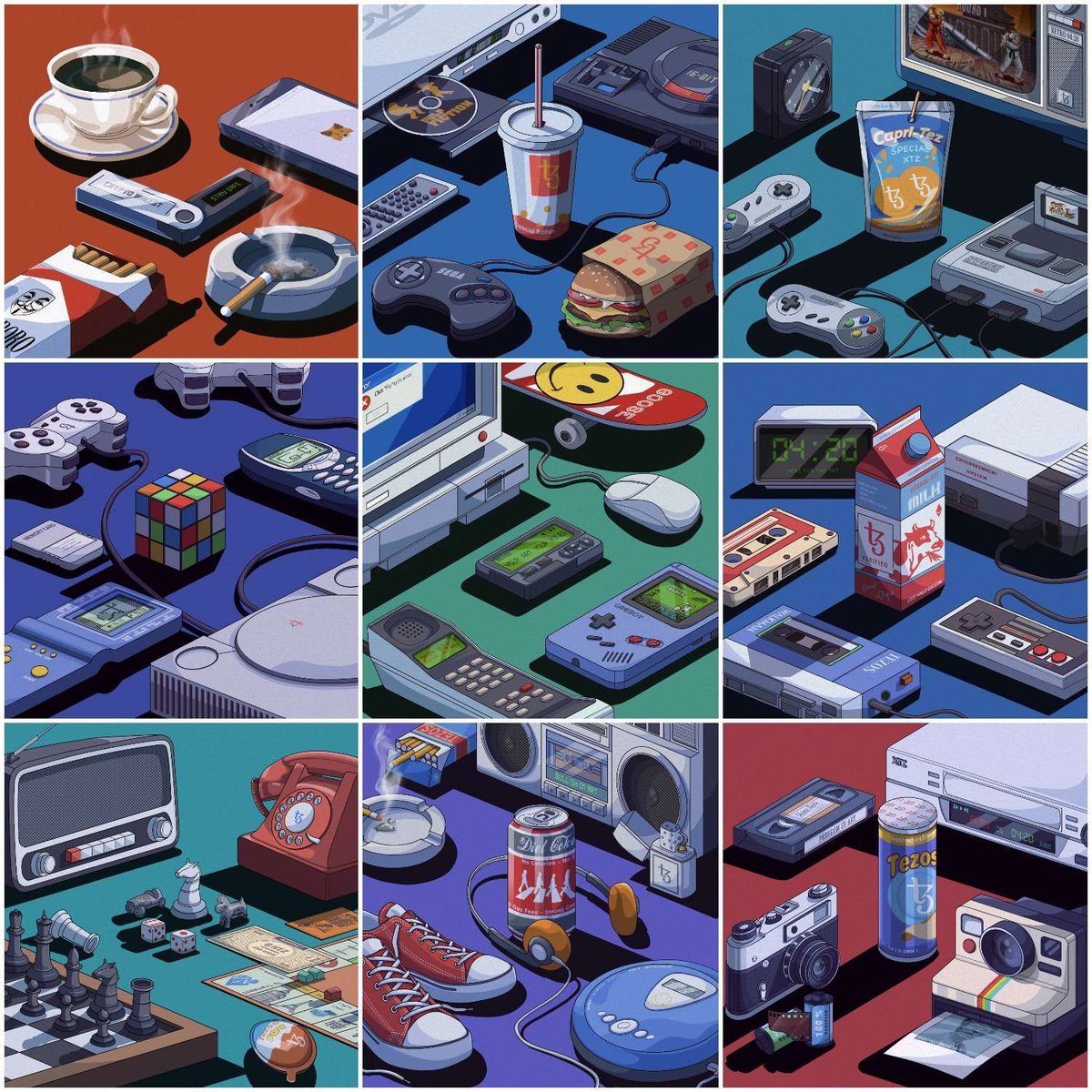 Im so Grateful with what happens on my 1/1 artwork 
but dont forget and dont sleep on my Tezos collections too
I started this style on Tezos before i go to etherium and yesterday we have a big sweep on secondary market
more than 14 sales happens 🔥 and the floor price is fly rn