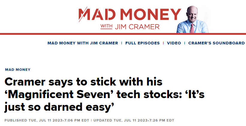 HFTelemetry (@hftelemetry) on Twitter photo Time Stamp <a href="/jimcramer/">Jim Cramer</a> Stick with his Magnificent Seven tech stocks "It's just so darned easy" Time Stamp <a href="/jimcramer/">Jim Cramer</a> Stick with his Magnificent Seven tech stocks "It's just so darned easy"