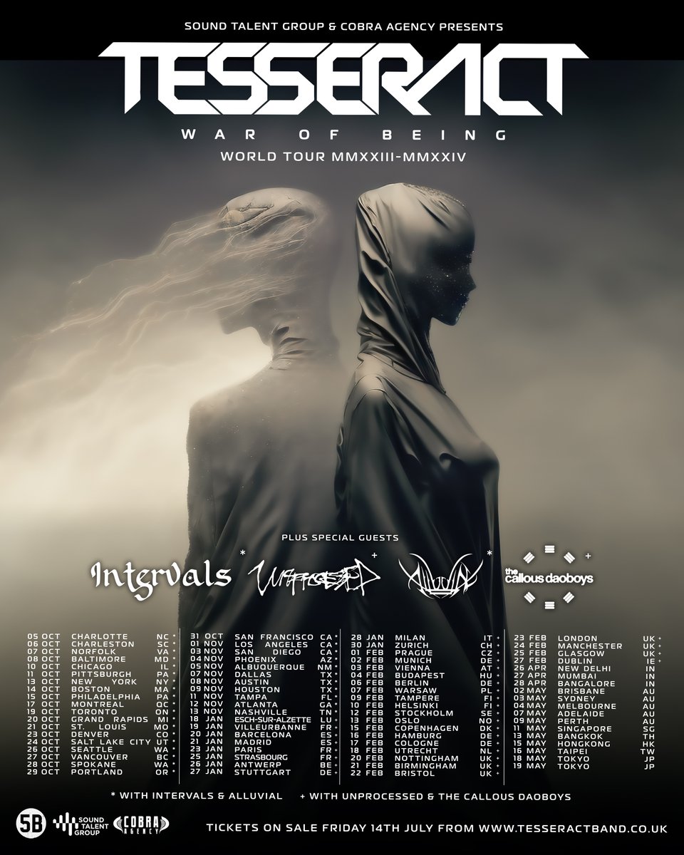 tesseractband's tweet photo. The band will also be embarking on a world tour throughout North America, the UK, Europe, Australia and Asia. https://t.co/YTksMnzdKf