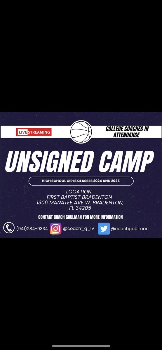 Excited To offer this opportunity to any 24s and 25s that want to play at the next level. Details coming soon ‼️ We already have college coaches confirmed 🔥