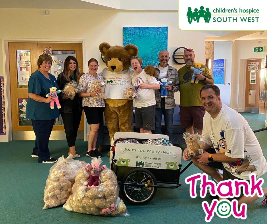 CHSW's tweet photo. Mike Allen and Darryl Galbraith make up Team Too Many Bears. They delivered teddy bears to all three hospices over the #CHSWRide weekend. ๐ป๐ฒ
What an incredible gesture, and challenge. You can read more about this fantastic pair here๐๐
https://t.co/QLeYO1U9Ab
#ThankYou https://t.co/HMfvi7atbO