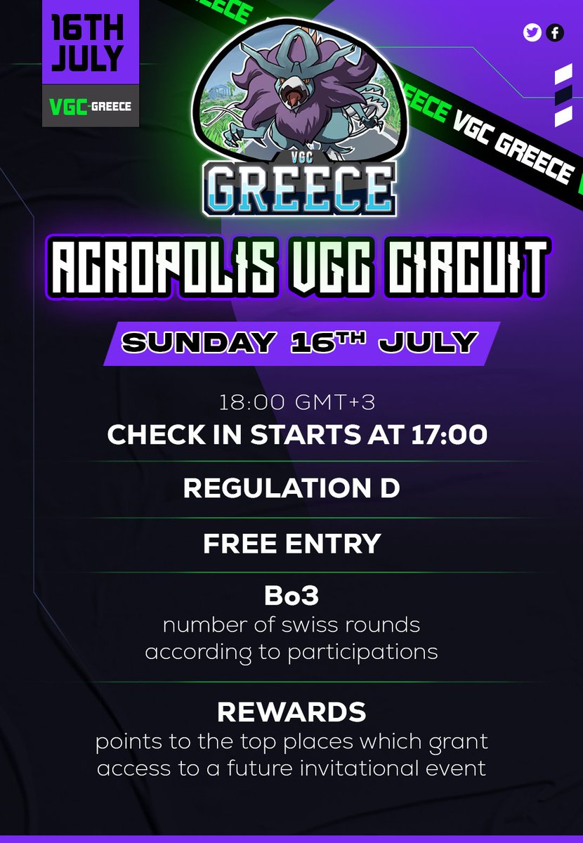 VGC Greece presents: Acropolis VGC circuit
Mark your calendars for Sunday 16th July
time friendly for Europe &amp; USA
Registration Link Below in the Comments⬇️
Likes &amp; Retweets Appreciated