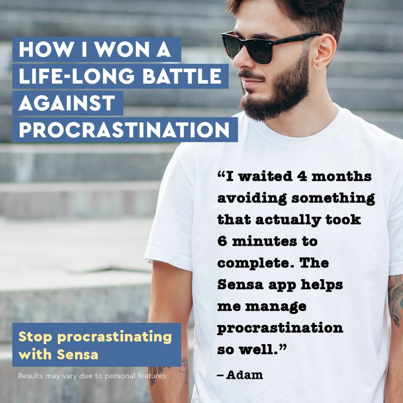 SensaHealth's tweet photo. Procrastination is not laziness. It’s an emotional regulation problem that can contribute to stress and anxiety. Explore science-based techniques to overcome procrastination and feel better.