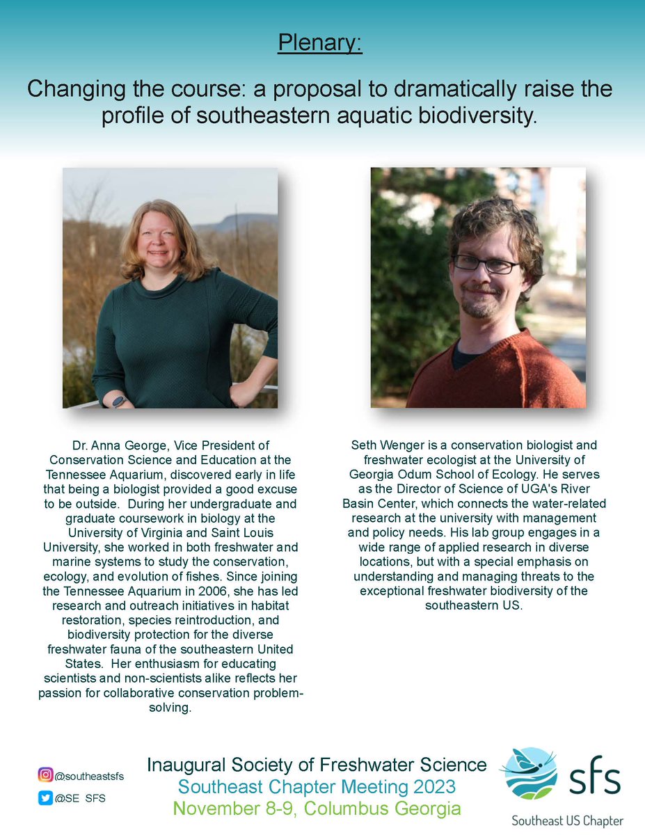 Reminder to register for out first ever Southeast SFS meeting November 8-9 in Columbus, GA. Early registration ends August 31st! se-chapter.netlify.app/talk/southeast…