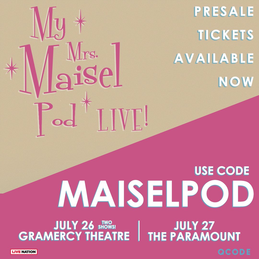 THE PRE-SALE IS NOW LIVE! Use the code “MAISELPOD”  to get your tickets now at kevinpollak.komi.io