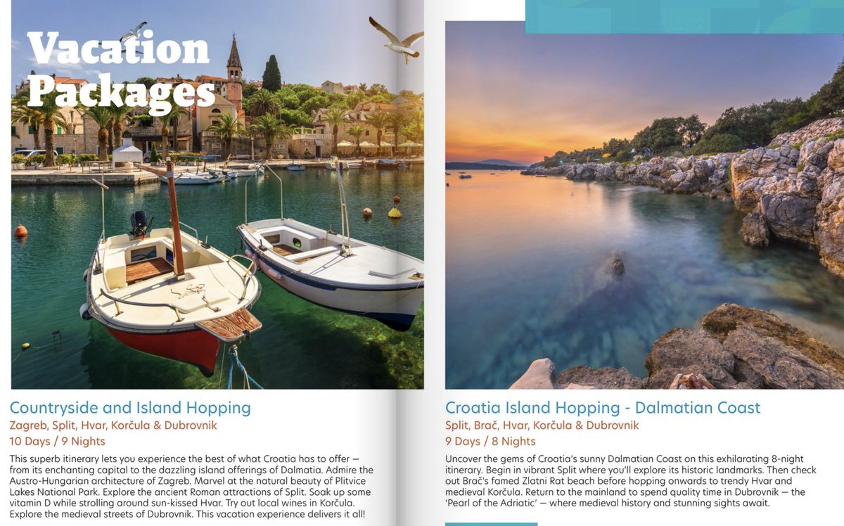 Sunnystarr1's tweet photo. Are you ready to discover the beautiful country of Croatia?  Check out these two optional itineraries!
Contact KJH World Travel when ready to learn more! #travelagent #travelagentEurope #travelagentCroatia #travelCroatia #travelEurope https://t.co/dOD6vnYwLQ