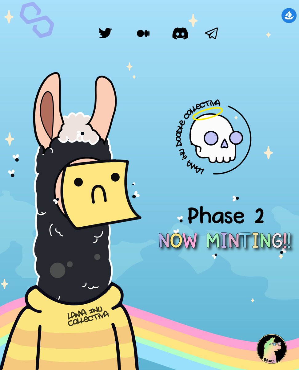 GTovreg's tweet photo. 🟣🟣#PolygonMint🟣🟣
Phase 2 :
371/500 Minted
Let's Grab A #PolygonLlama For Only 1 #Matic !
Mint Here :
https://t.co/syxjW487Uc
Discord:
https://t.co/f7ARSv74k7
Follow All Project's Accounts:
@LamaInuC @LICVault
@LamaInuCoin @Bubbleheadz_now
#LIC #PolygonNFT #MintingNow https://t.co/rVCweO77pb