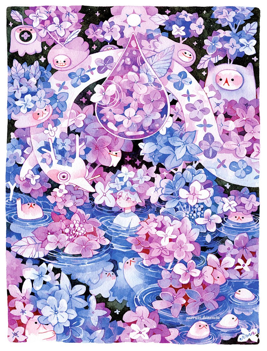 flower painting (medium) watercolor (medium) traditional media short hair ripples leaf  illustration images