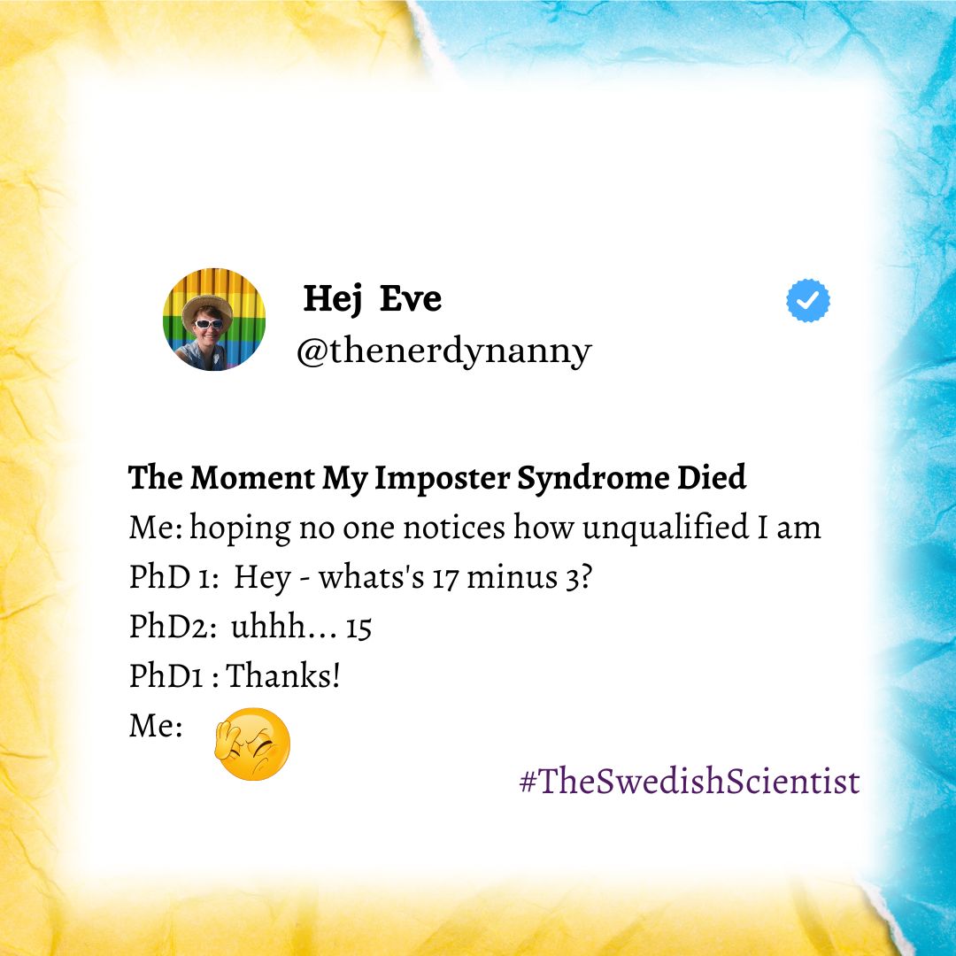 Imposter Syndrome is a Bi*ch . . . and yes, this conversation really did happen.

No matter how unqualified you think you are or how much your brain is yelling that you aren't good enough, remember - 

 17 - 3 is not 15

#impostersyndrome #gradschoolproblems #studentlife