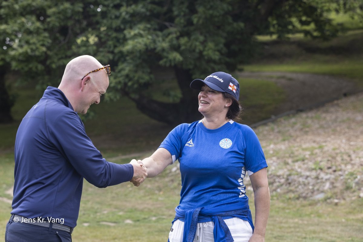 Tinganes's tweet photo. A breezy moment of golf⛳️ 
Our talented #Faroese athletes are making us proud at @IslandGamesAsso in @Guernsey_2023 👏🏅
Part of the proud crowd is PM Johannesen. Along with other special guests he added even more sporting spirit in a fun, unofficial golf tournament yesterday⛳️🏌️‍♀️ https://t.co/vCbLMbVOeR
