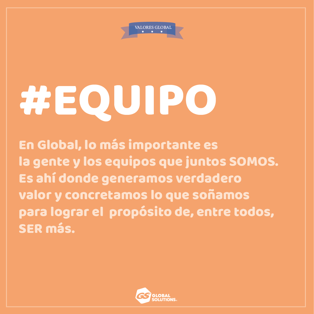 Nuestro pilar fundamental para que este engranaje funcione es siempre recurrir al equipo, en las buenas, en las malas, cuando necesitamos ayuda, cuando necesitamos charlar, cuando tenemos que llegar a la productividad deseada. EL EQUIPO SIEMPRE.
Somos Global, somos más ❤️