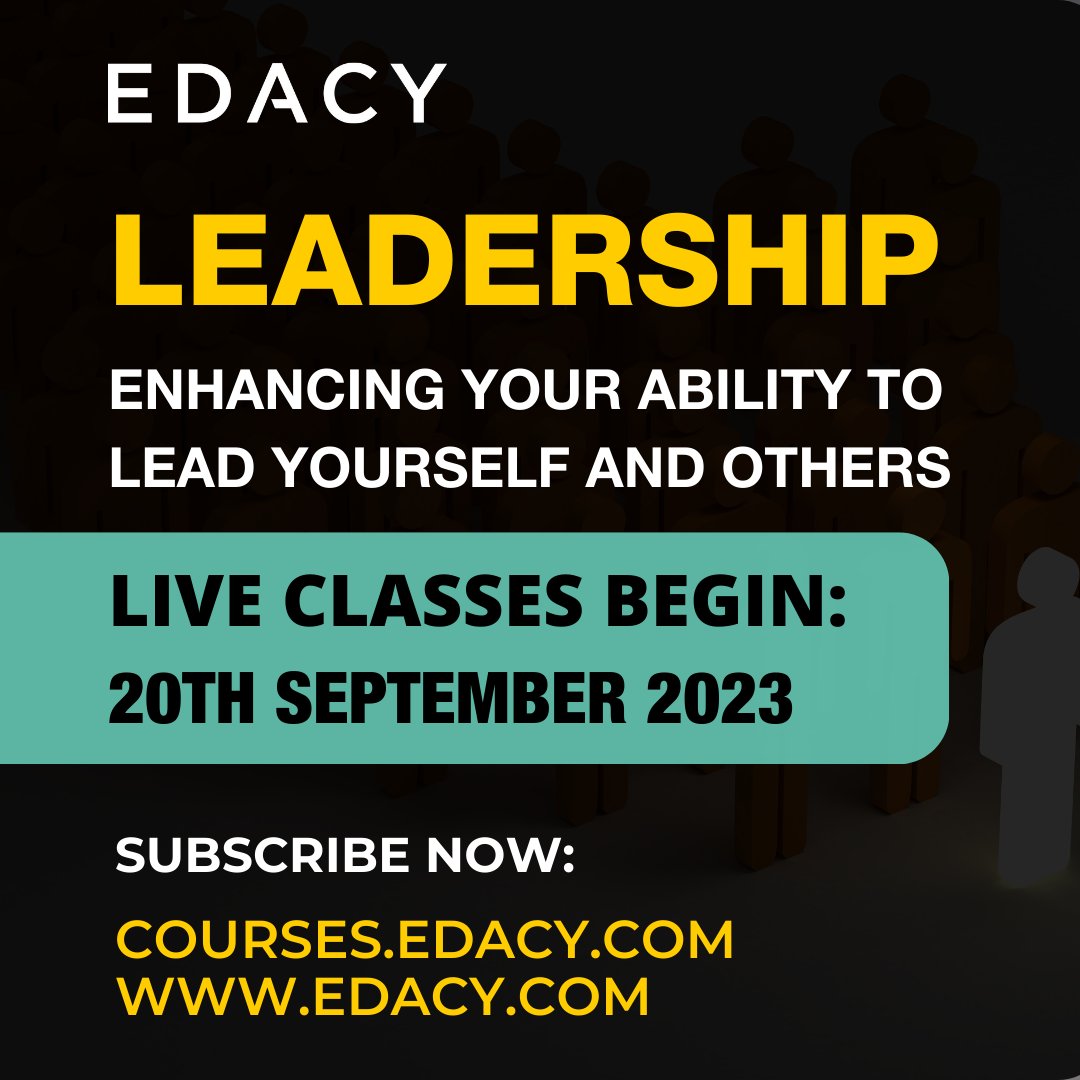 EDACYHQ's tweet image. Empower your organization's leadership potential with Edacy's course: "Enhancing your Ability to Lead Yourself and Others" starting Sept 20, 2023.
Secure limited spots for your team now!
Visit courses.edacy.com  Invest in your workforce's growth today! #leadershipcourse