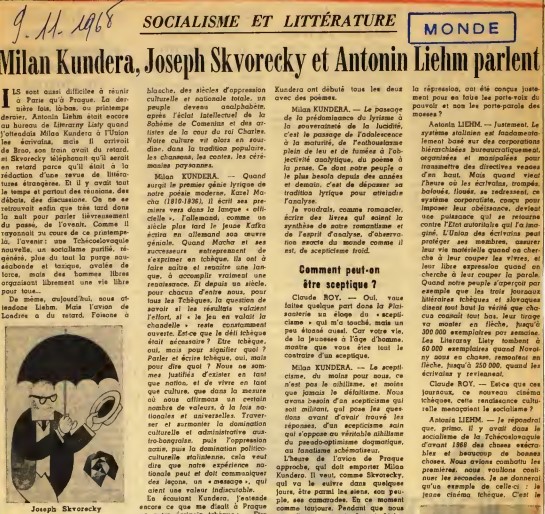 🇨🇿 En hommage à #MilanKundera (1929-2023), nous mettons en lumière nos dossiers de presse consacrés au Printemps de #Prague de 1968, événement qui inspira nouvelles et romans à cet écrivain majeur de la seconde moitié du XXe siècle :

🔗ccfr.bnf.fr/portailccfr/ar…