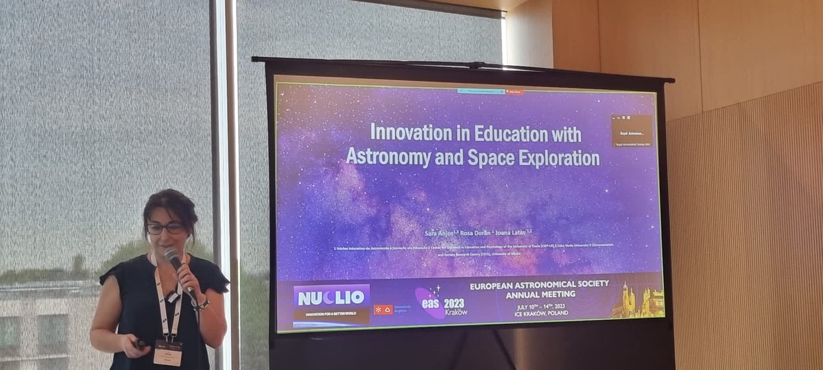 Sara Anjos (@saraanjos_s) on Twitter photo It was a pleasure to talk about "Innovation in Astronomy Education" at #EASKrakow2023 Session about astronomy education, outreach and communication and showcase some of the fantastic work #NUCLIO team is developing.
A special thanks to <a href="/noelstoj/">#JustJake 🌍🌏🌎 💙🇺🇦💛</a> for the photos and nice notes!😉👌 It was a pleasure to talk about "Innovation in Astronomy Education" at #EASKrakow2023 Session about astronomy education, outreach and communication and showcase some of the fantastic work #NUCLIO team is developing.
A special thanks to <a href="/noelstoj/">#JustJake 🌍🌏🌎 💙🇺🇦💛</a> for the photos and nice notes!😉👌