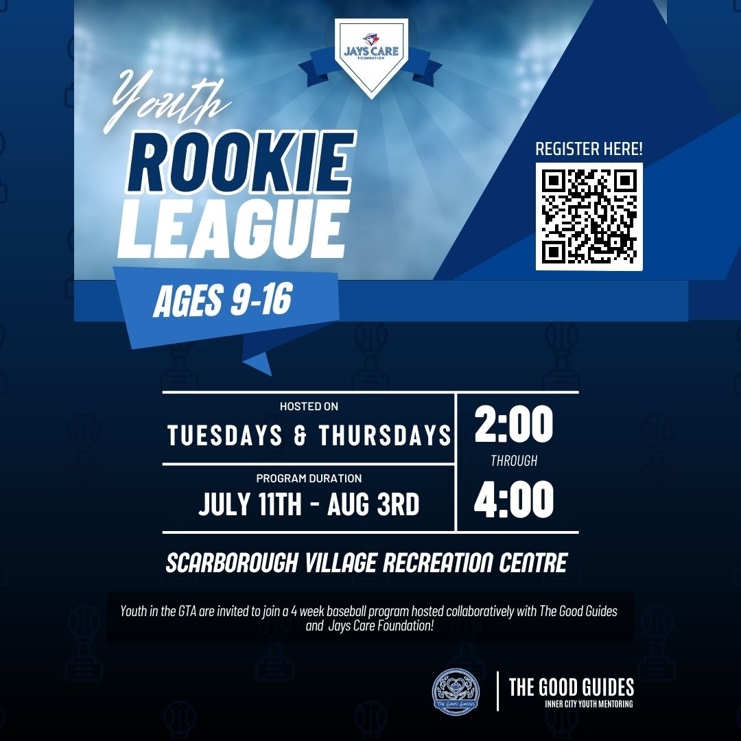 Attention all baseball enthusiasts! 

We're excited to announce our partnership with Jays Care Foundation for an extraordinary opportunity.

Join our exclusive 4-week Baseball Program, absolutely free!