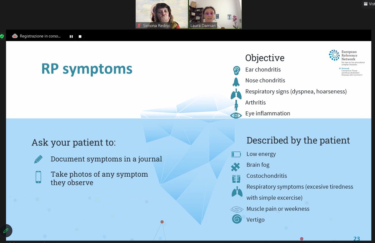 ern_reconnet's tweet photo. π΄#ERNReCONNETlive from the ERN ReCONNET webinar on "What are the pitfalls and red flags of RP to be considered by the GP/HCP?" with Dr Laura Damian n ePAG Camelia Bucsa, moderated by Prof Simona Rednic
β€οΈβπ©ΉPatient perspective
#ERNReCONNET #ERNs #EU4Health https://t.co/ltSF9b8DuV