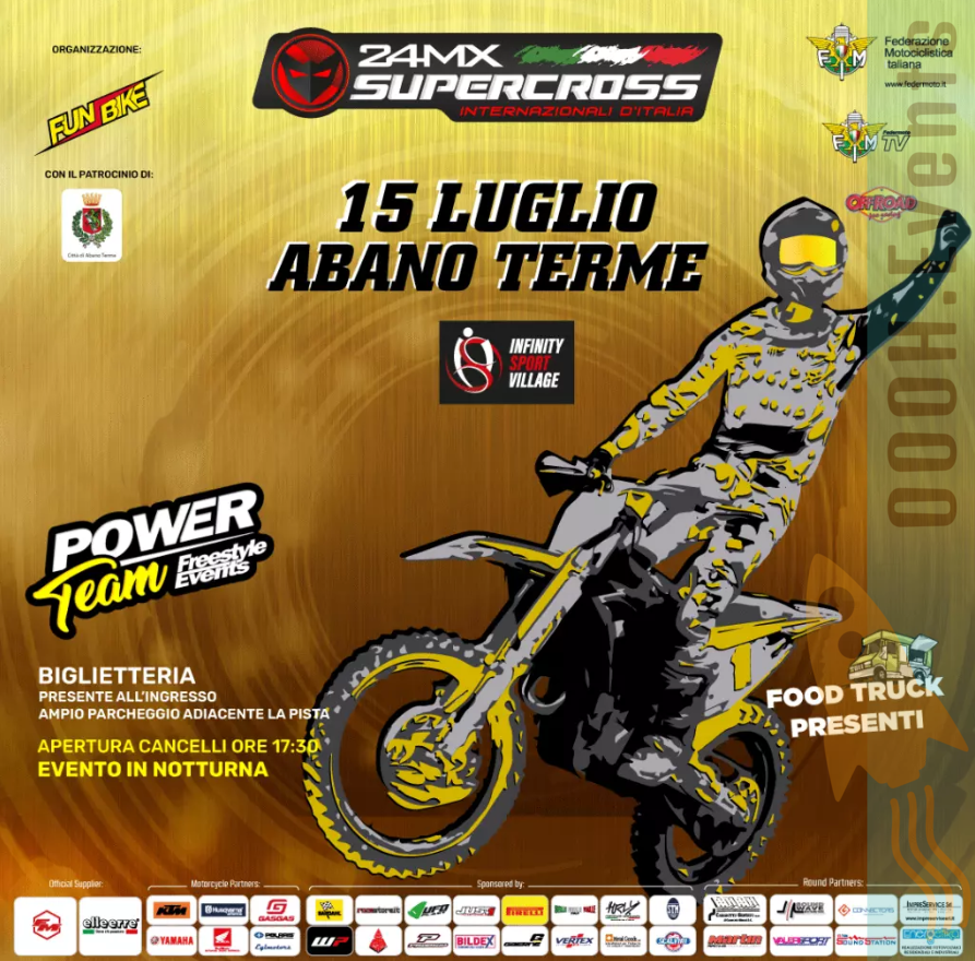 OOOH_Events's tweet photo. Solo 3 giorni agli Internazionali d'Italia Supercross &amp; Freestyle il 15 luglio a Abano Terme!
Prendi subito i biglietti, non fartelo raccontare
https://t.co/fiuhC4ynOa

#OOOHEvents #Supercross #freestyle #AbanoTerme #racing #motoracing #funbike #biglietti https://t.co/mGRtxfaDjs