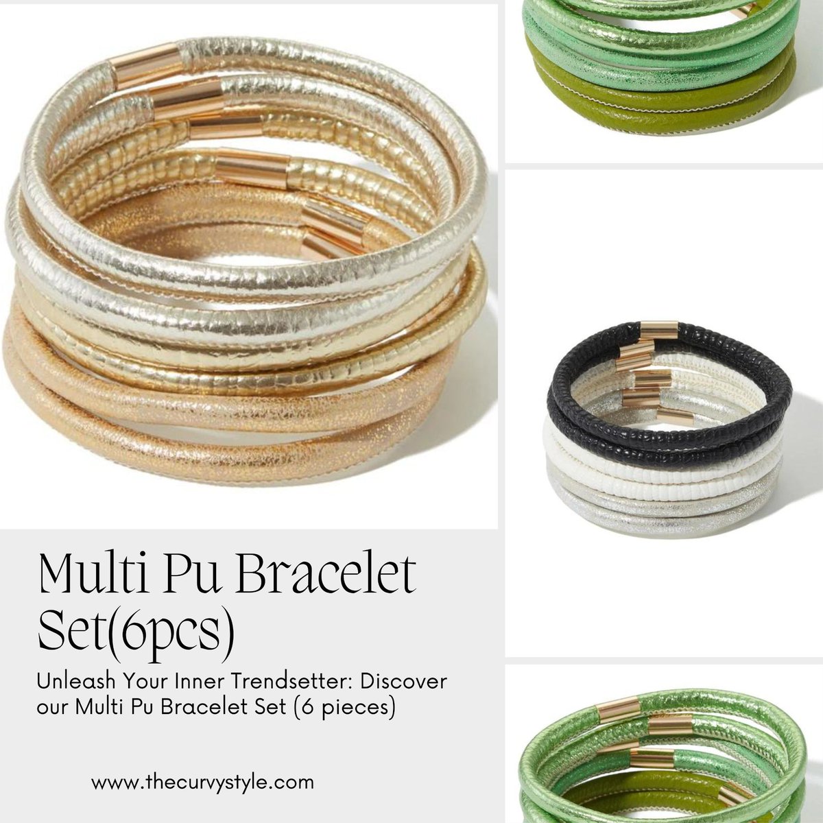 Our Multi Pu Bracelet Set is here to redefine your accessory game with its stunning variety of six stylish pieces Shop now & Get ready to make a statement with these six exquisite pieces! ✨' thecurvystyle.com/products/fbj2-… . #BraceletStack #WristCandy #AccessoryObsession