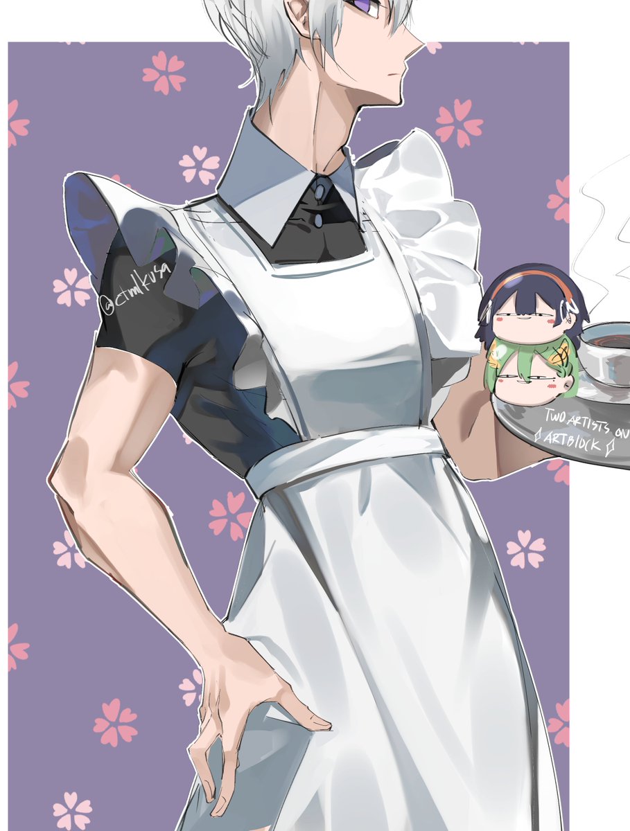 ctmlkusa's tweet photo. Thanks for feeding into my boredom :') @KenzueVtuber #art #digitalart #vtuber #maidoutfit https://t.co/10dYW3Gu2X