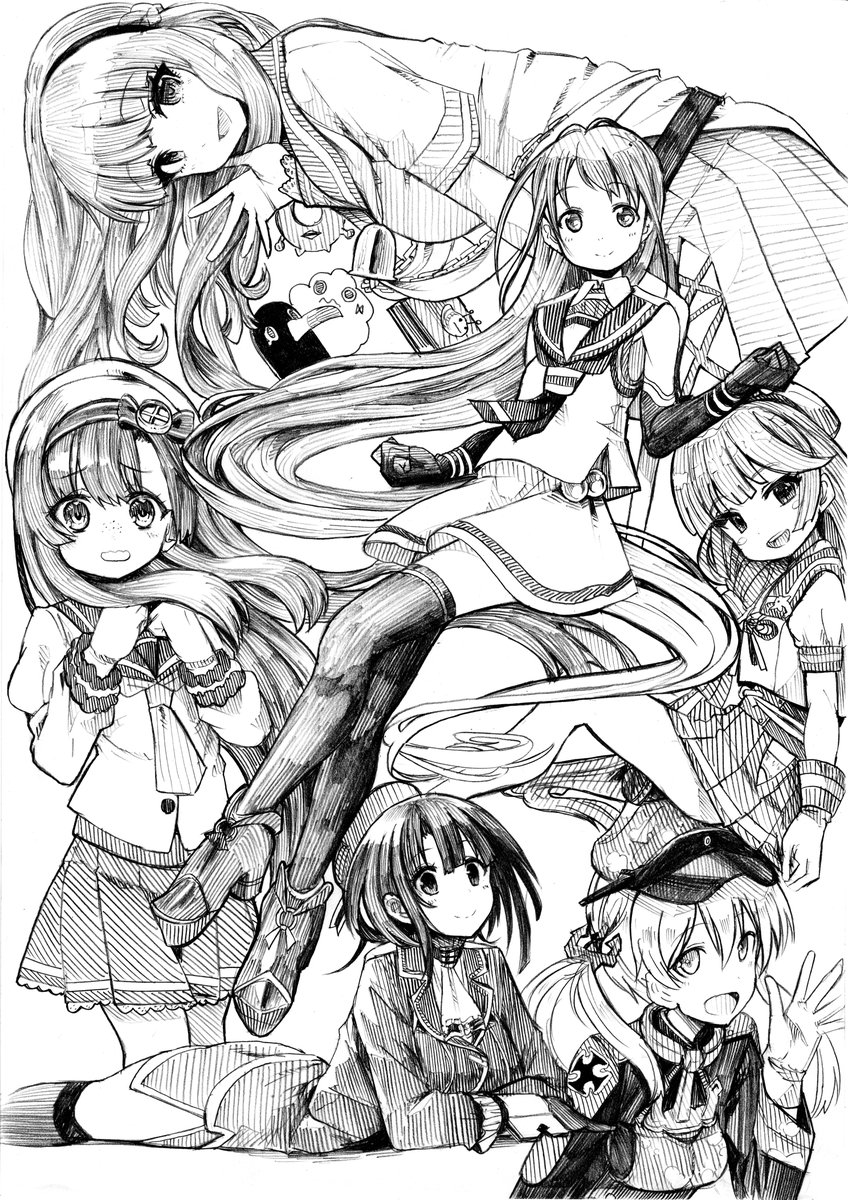 らくがき詰め合わせ(五月雨/De Ruyter/高雄/松輪/御蔵/Prinz Eugen)