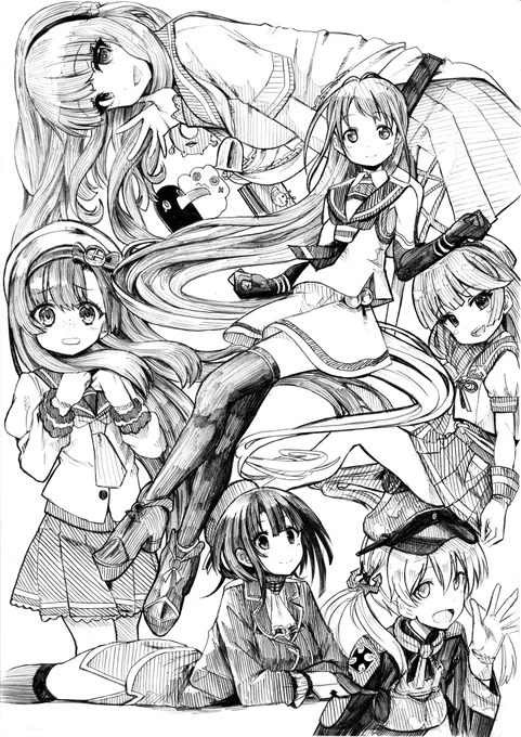 らくがき詰め合わせ(五月雨/De Ruyter/高雄/松輪/御蔵/Prinz Eugen)