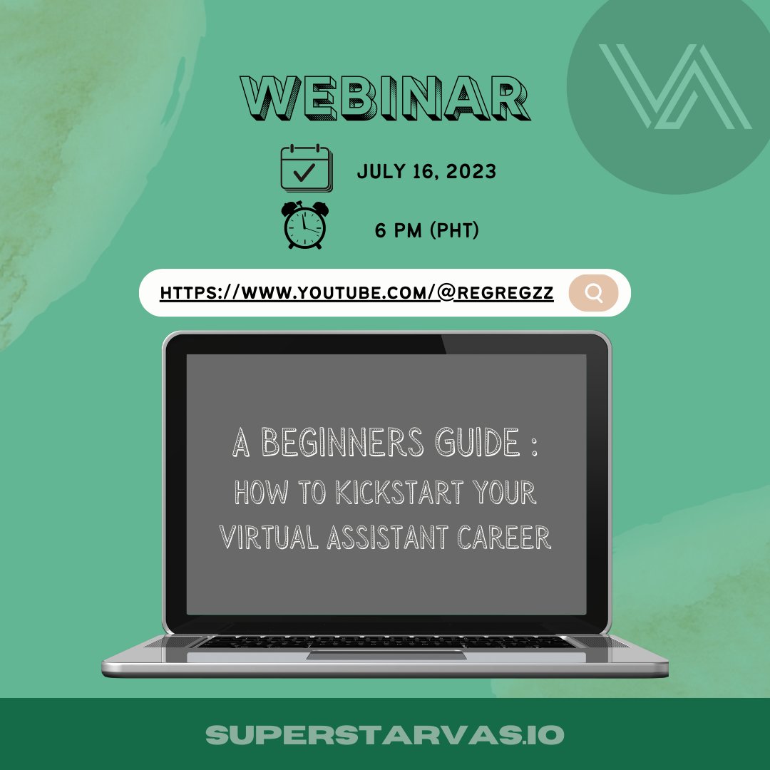 regregzz's tweet photo. Sa mga gusto or interested matuto on how to be a VA, I'll be hosting a FREE webinar sa Sunday @ 6pm. 

I'll be covering a lot of things to start your own journey. It's not about the current position we're offering but a VA career in general. If meron kayo topic na you also want me to cover, please comment lang and I'll create a material around it if kaya ko. 

Link: https://t.co/tUOyGCY7ex
