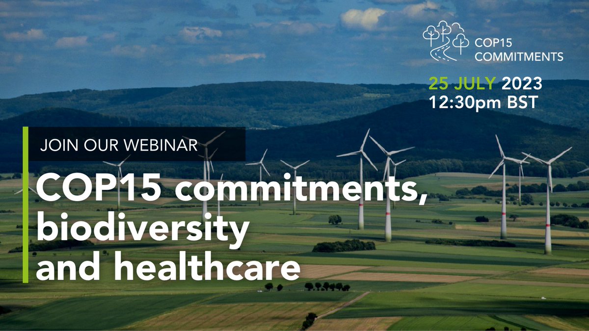 🌍 From global to local: COP15 commitments, biodiversity and healthcare

The event will shed light on the significant impacts of #ClimateChange on healthcare systems and how they can contribute to addressing the #Biodiversity crisis

➡️ Register now! pulse.ly/bsfrnikabg