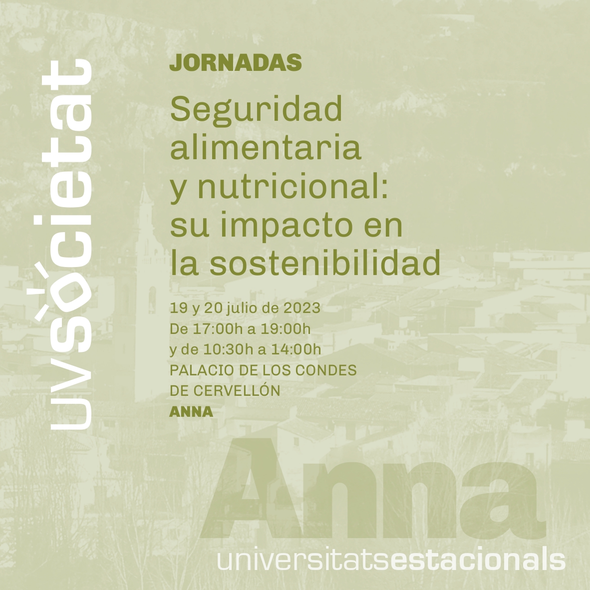 UVsocietat's tweet photo. 🟢Anna acogerá la próxima Universidad Estacional 𝗦𝗲𝗴𝘂𝗿𝗶𝗱𝗮𝗱 𝗮𝗹𝗶𝗺𝗲𝗻𝘁𝗮𝗿𝗶𝗮 𝘆 𝗻𝘂𝘁𝗿𝗶𝗰𝗶𝗼𝗻𝗮𝗹: 𝗶𝗺𝗽𝗮𝗰𝘁𝗼 𝗲𝗻 𝗹𝗮 𝘀𝗼𝘀𝘁𝗲𝗻𝗶𝗯𝗶𝗹𝗶𝗱𝗮𝗱

📍Palacio de los Condes de Cervellón, Anna
📆19-20/07
ℹhttps://t.co/tPEgvroqi7 https://t.co/GJDkPs4Zow