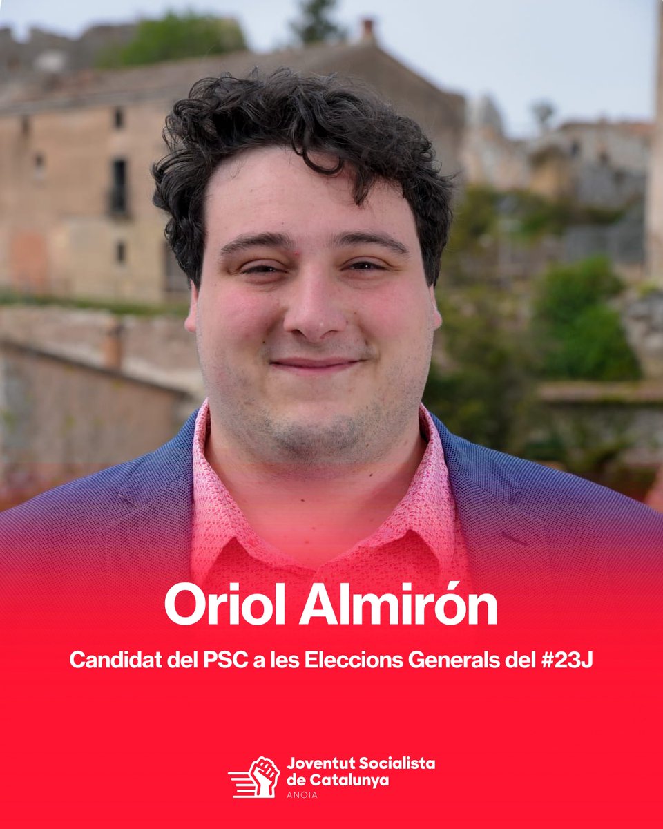 🌹🔝 El nostre company <a href="/oriol_almiron/">Oriol Almirón Ruiz</a> és candidat del PSC a les Eleccions Generals del #23J

Seguim #Endavant! /❤️