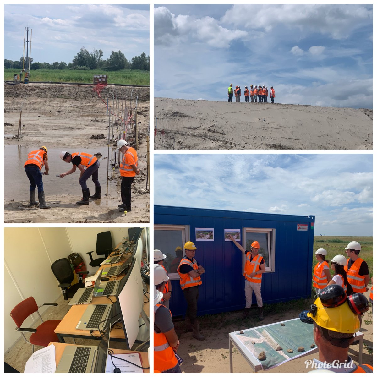 Dijkwerkers On Tour op bezoek bij de grootschalige HWBP-praktijkproef over opbarsten op een overbodig geworden IJsseldijk in Kamperveen. Grondwater baant zich een weg omhoog onder een kleipakket van 4 m dik. De eerste scheurtjes worden zichtbaar. ⁦<a href="/WDODelta/">Waterschap Drents Overijsselse Delta</a>⁩ #dijkwerkers