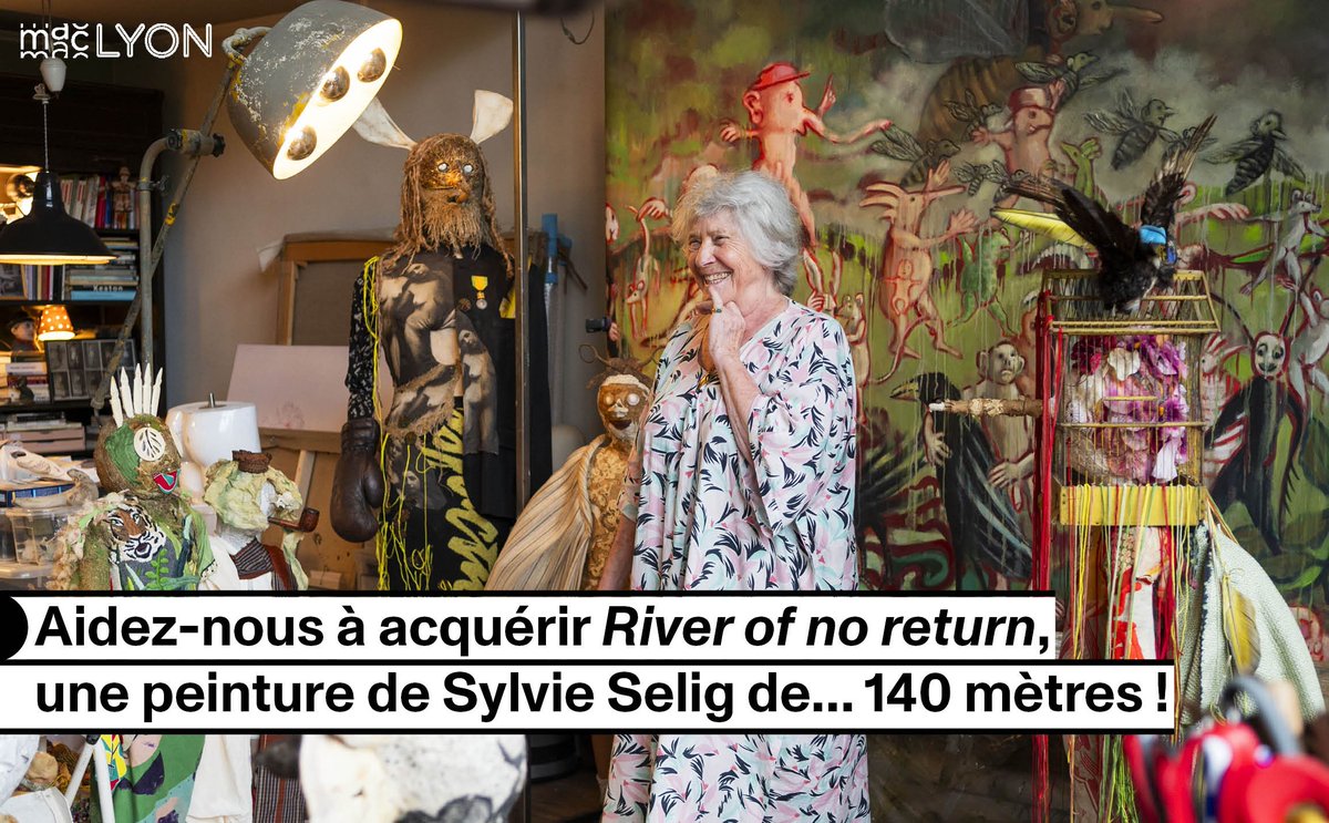 macLyon's tweet photo. 🌞 Embarquez sur le projet d’acquisition d’une œuvre de Sylvie Selig de… 140 mètres !
Le #macLYON va se lancer bientôt dans un projet un peu fou : l’achat de l’immense “River of no return” de Sylvie Selig, artiste coup de cœur du public de la @BiennaleLyon 2022. https://t.co/ChZqLD937d