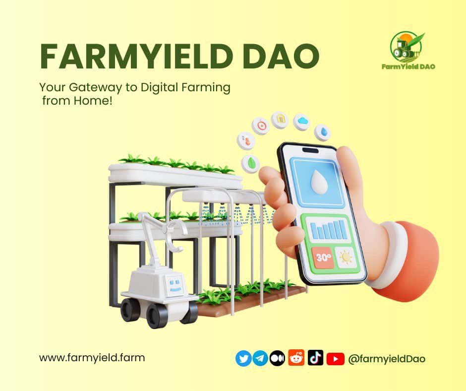 FarmyieldDao's tweet photo. No land? No problem! Dive into the world of agriculture without leaving your living room. Experience the joys of farming and earn rewards with FarmYieldDAO! https://t.co/gmm45pmoMP