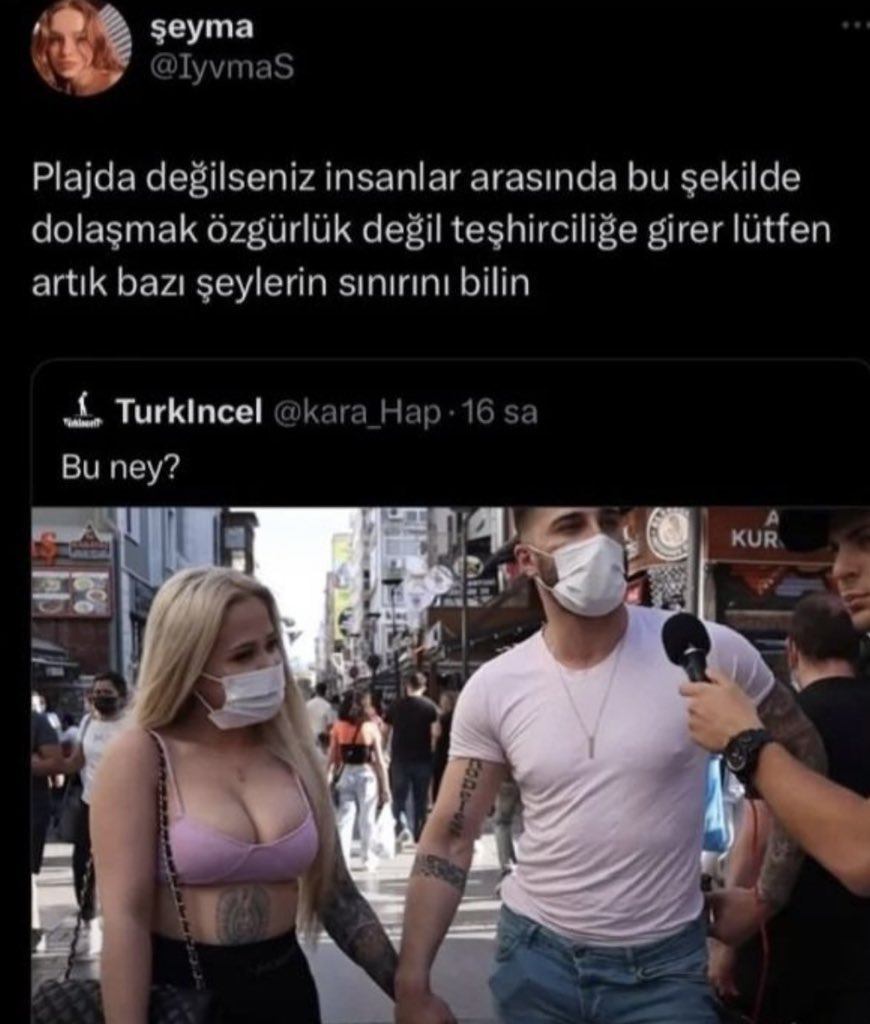 Aşırı haklısın Şeymacım; erkek kişisi niye meme uçlarını öyle teşhir ediyor, ayıptır.