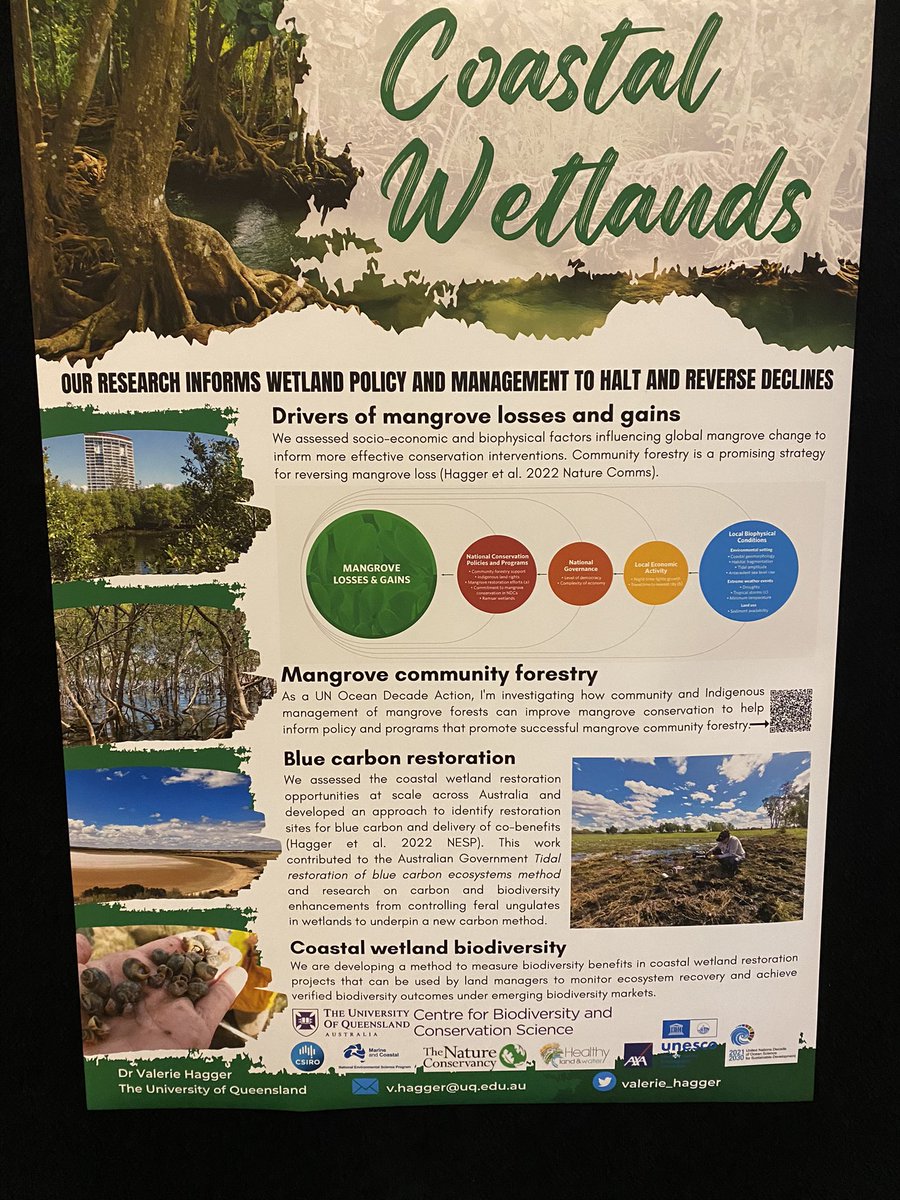 TwomeyAlice's tweet photo. @valerie_hagger is investigating how to measure biodiversity outcomes to be used in emerging markets for coastal wetlands 🌊🌳
#UQLife #UQScience #biodiversity #science #environmental #Australia #conservation
@UQ_CBCS @UQScience https://t.co/bRkXvP0l3E