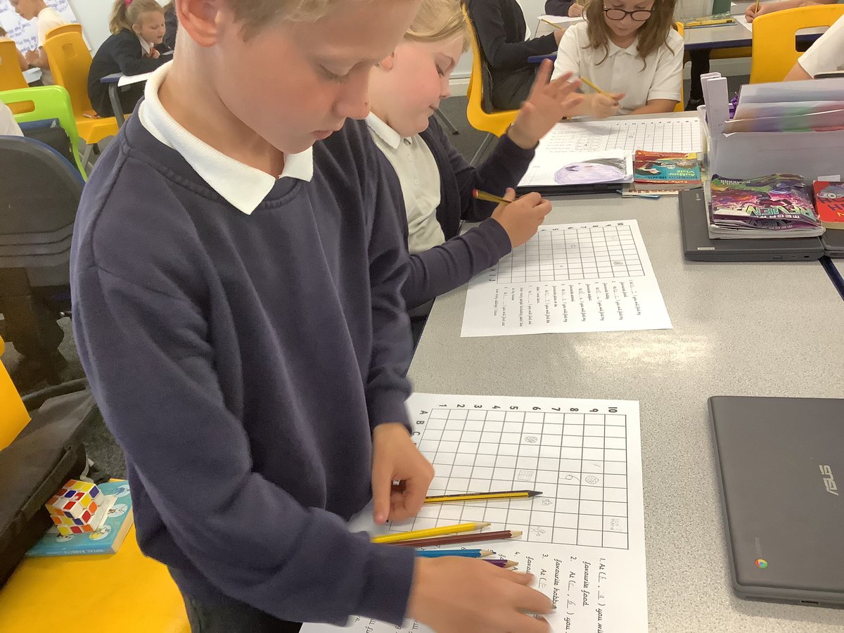 StHelensyear3's tweet photo. Year 5 are loving their transition day activities! They started with a Kahoot quiz all about Miss Bowes before completing a co-ordinates activity to share their favourite things! @PrincipalSTH @STHAssistantHT @SouthamMr https://t.co/kFFRJ5lgAU