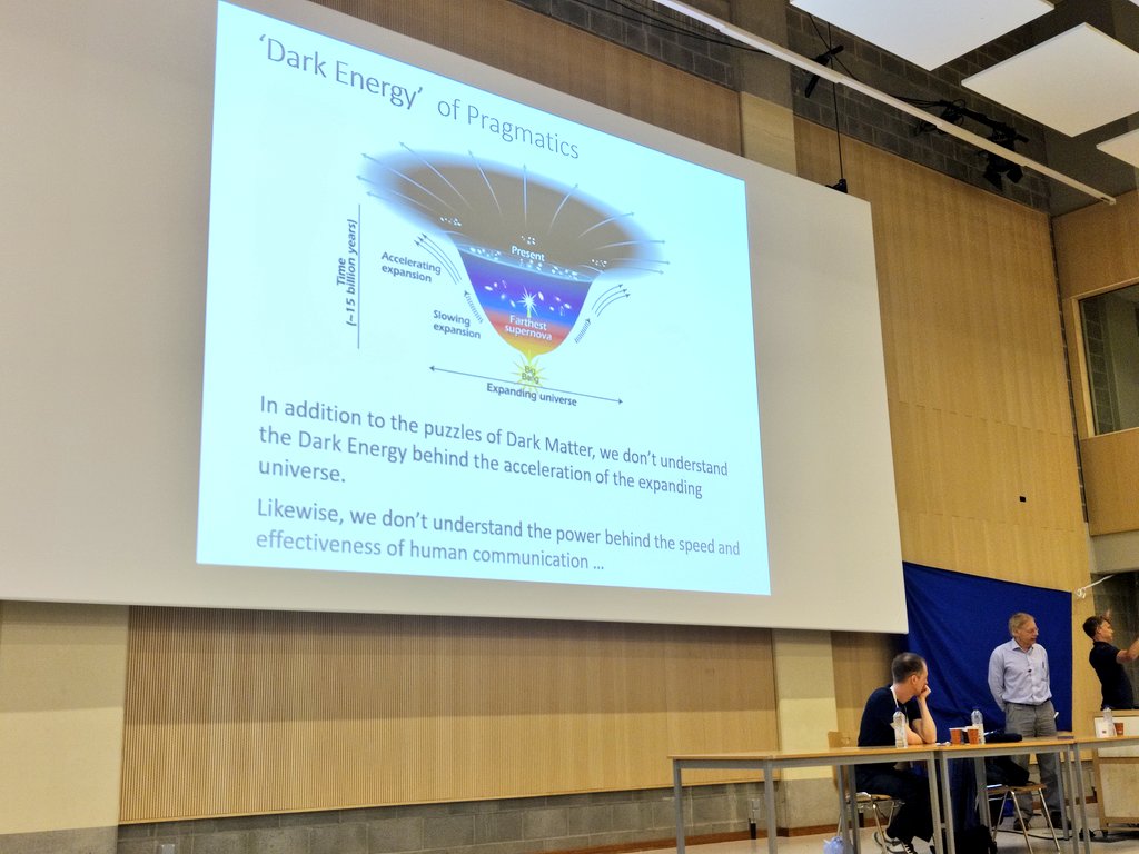 federico_frau's tweet image. Today #IPrA2023 gifted us with a terrific talk by the great Stephen Levinson, from the &quot;dark matter&quot; to the &quot;dark energy&quot; of #pragmatics. Such a great honour! 🤩